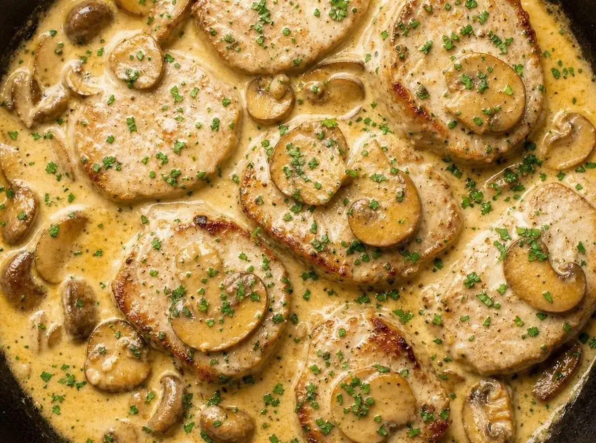 Mørbrad i fad med fløde og champignon – billede 2