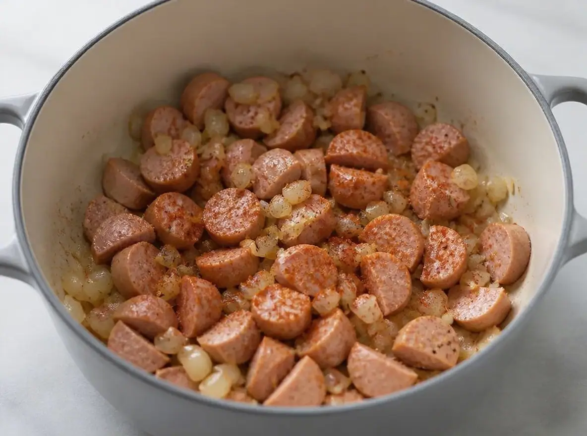 Svensk pølseret uden fløde – trin 5