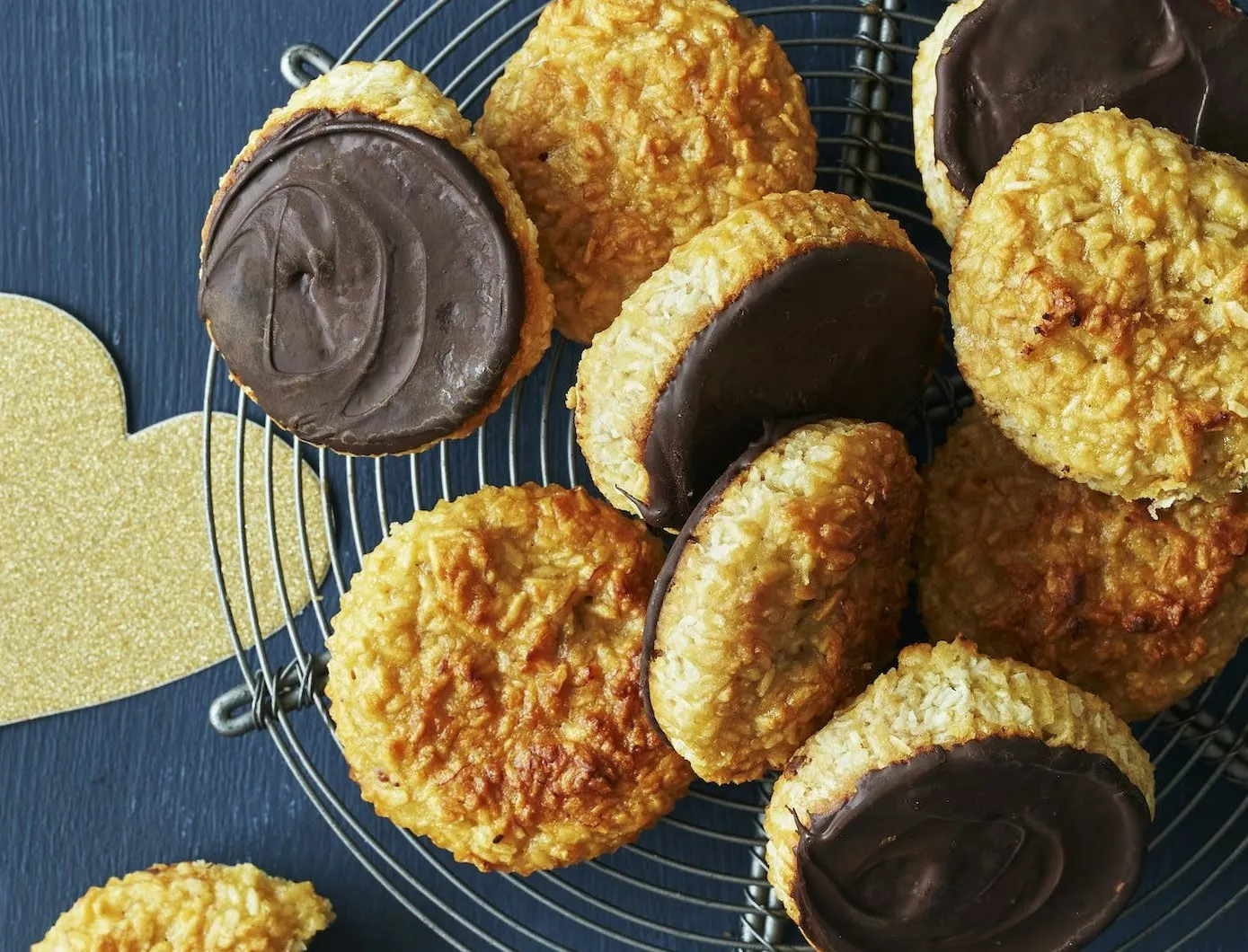 Kokostoppe med banan og chokolade