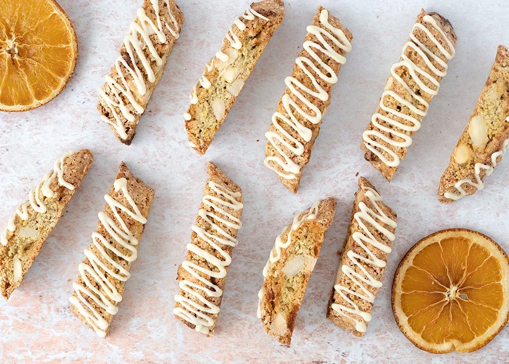Appelsinbiscotti med hvid chokolade