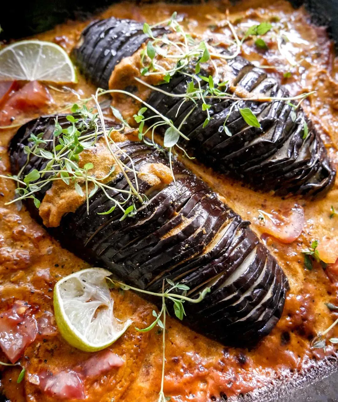 Hasselback aubergine