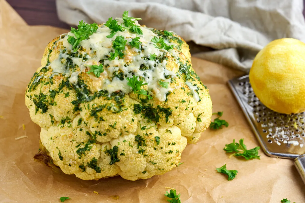Bagt blomkål med persille og citron