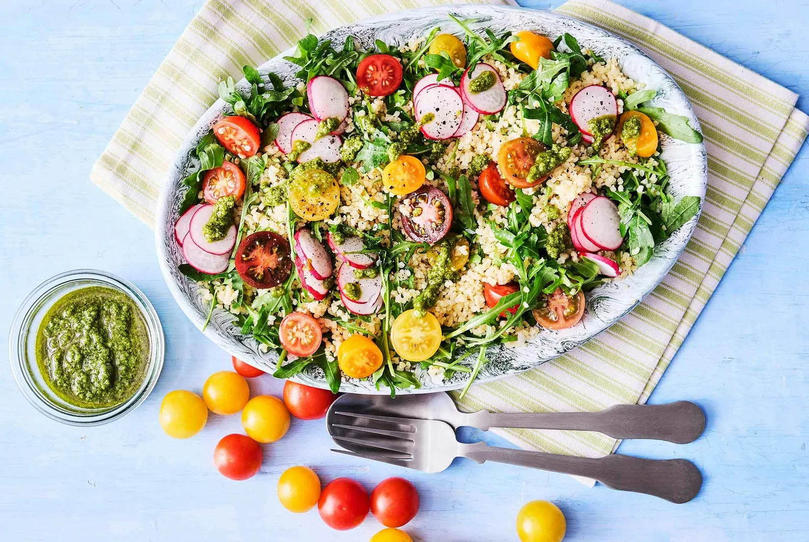 Bulgursalat med pesto