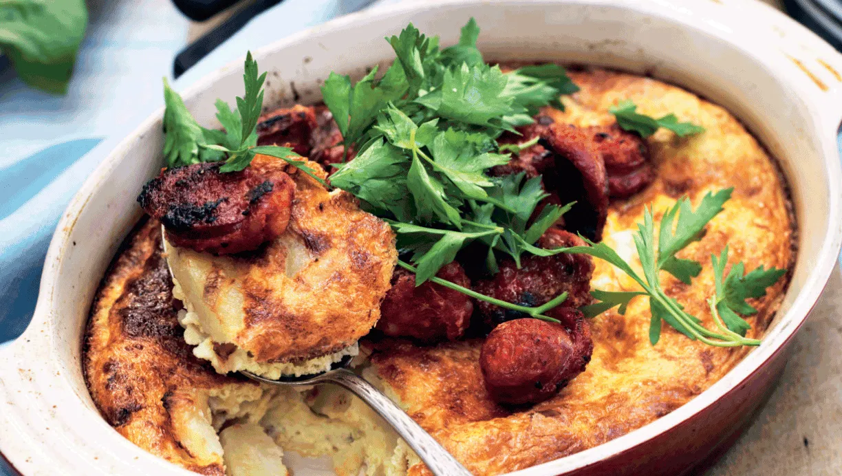 Kartoffeltortilla med chorizo