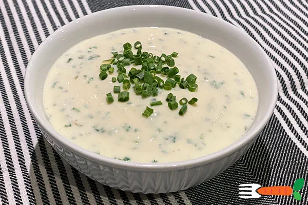 Vegansk creme fraiche dressing