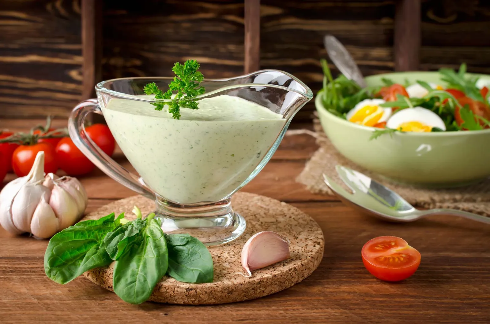 Sauce verte med creme fraiche