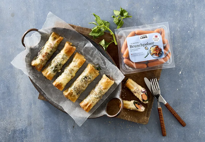 Filodejsruller med spinat og feta