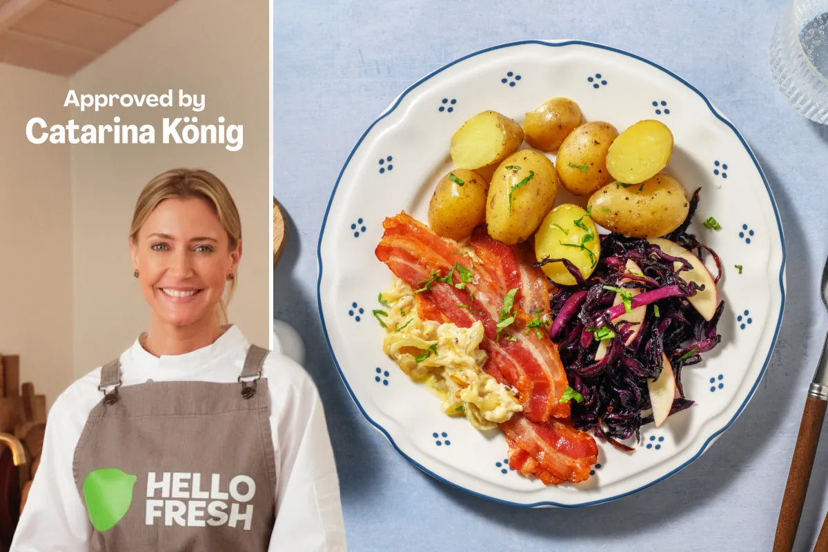 Stegt flæsk i airfryer med kartofler og persillesovs