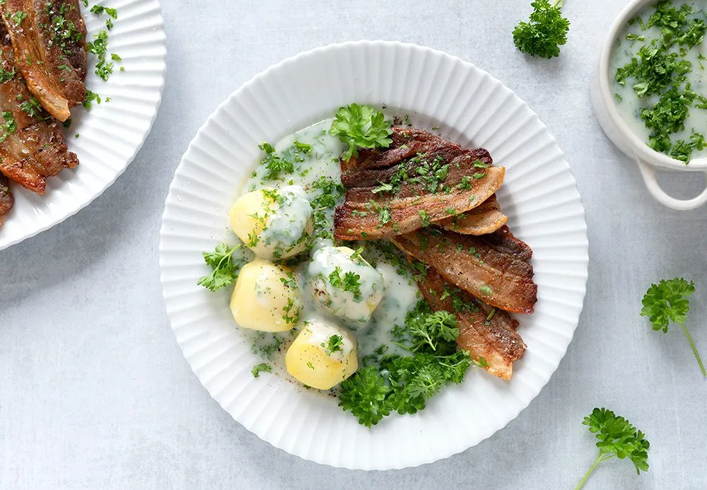 Stegt flæsk med persillesauce