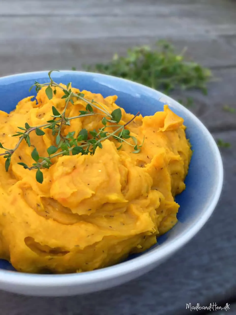 Græskarmos med parmesan og timian