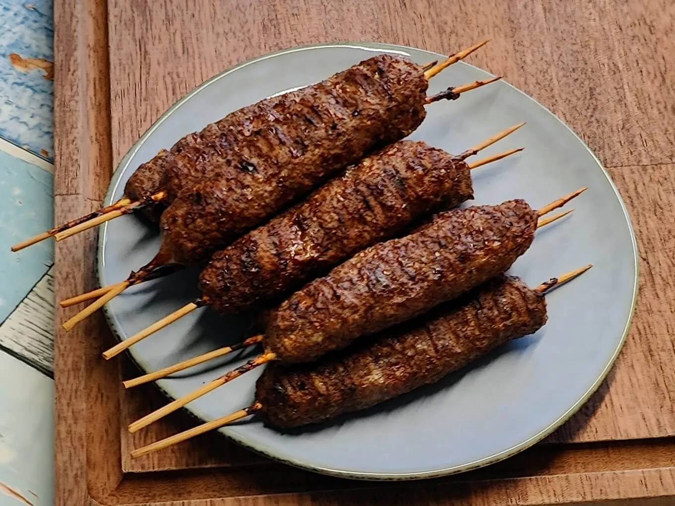 Grillspyd med hakket oksekød i airfryer