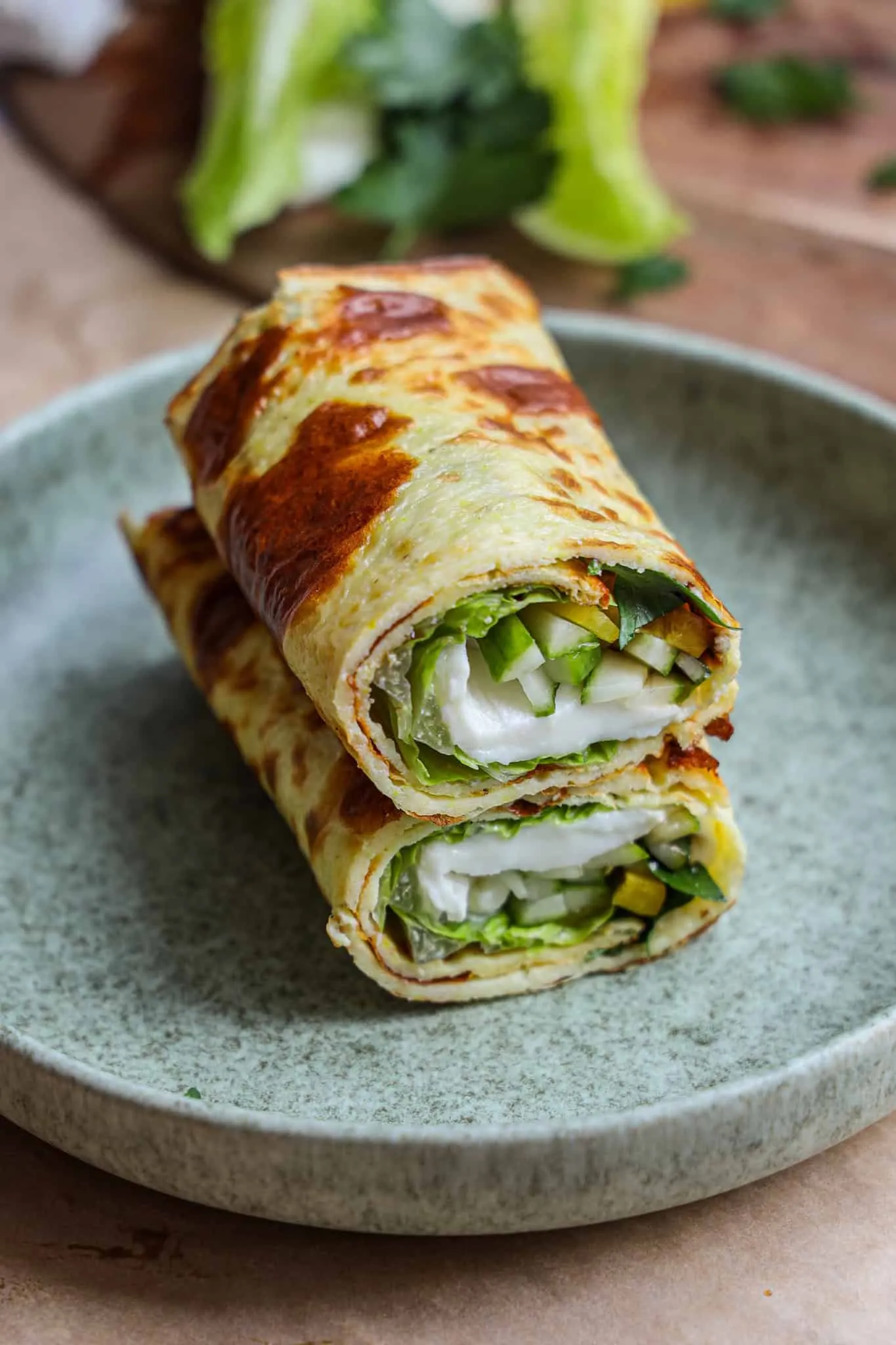 Wrap med hytteost og æg