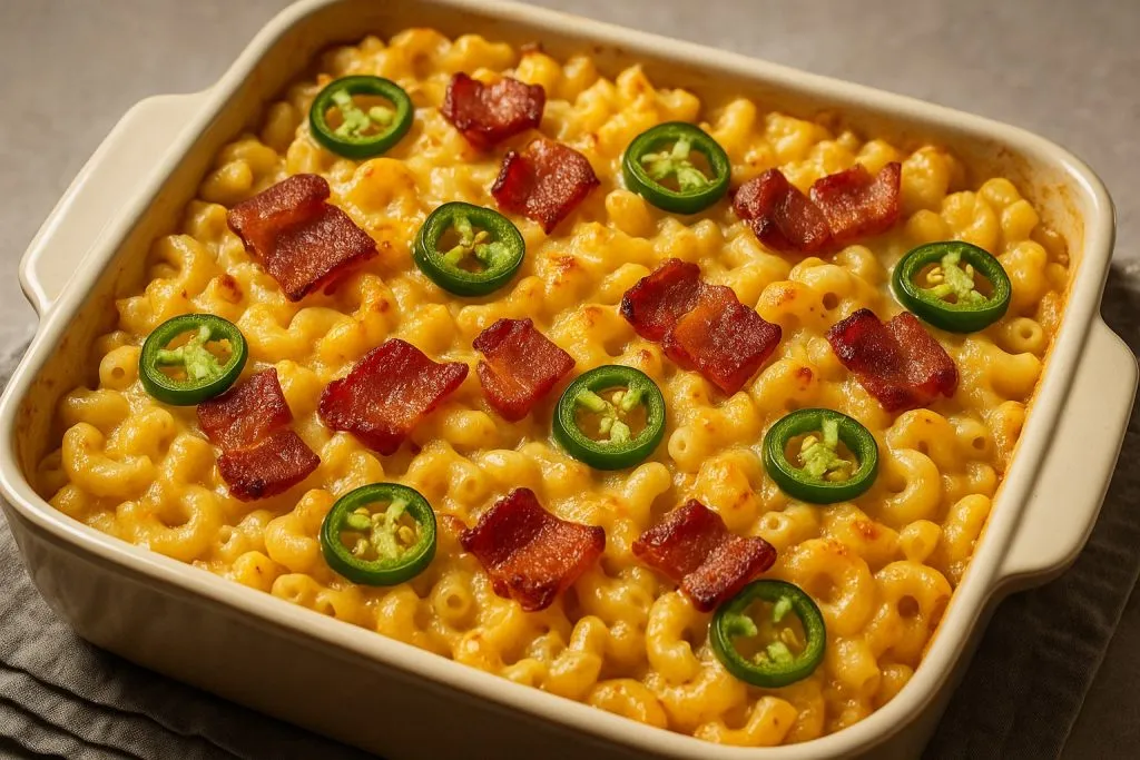 Mac'n'cheese med bacon og jalapeños
