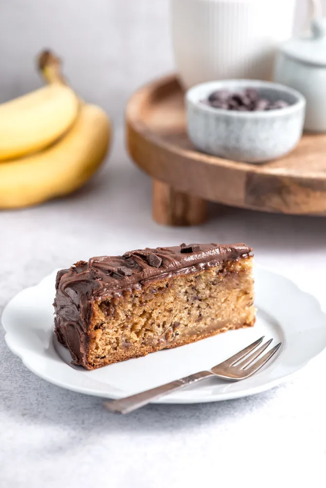 Banankage med Nutella cream cheese-glasur