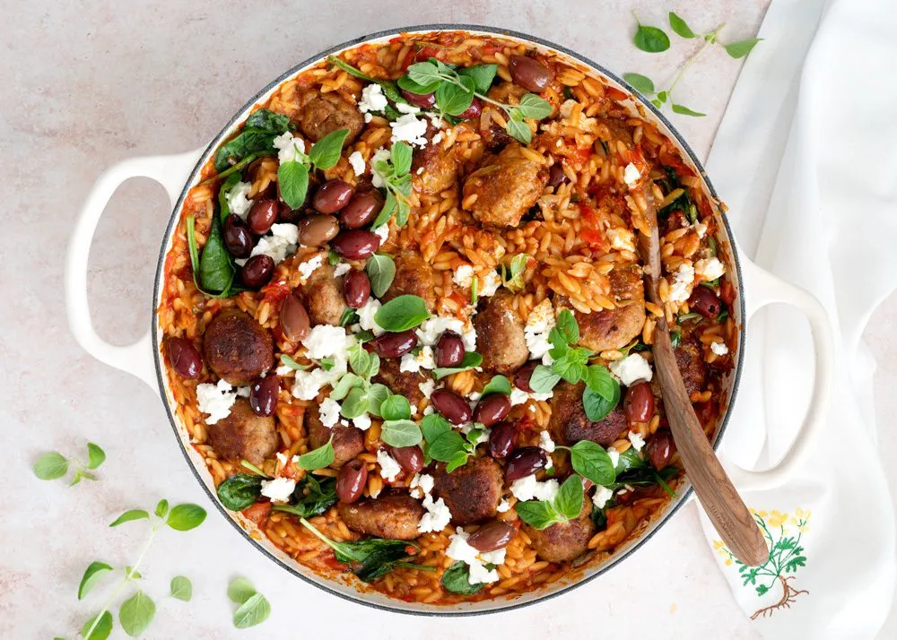 Græske kødboller med orzo