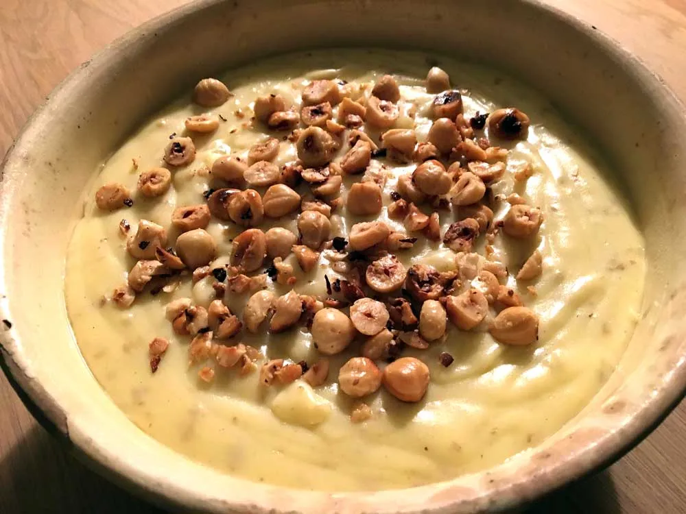 Kartoffelmos med nøddekrans