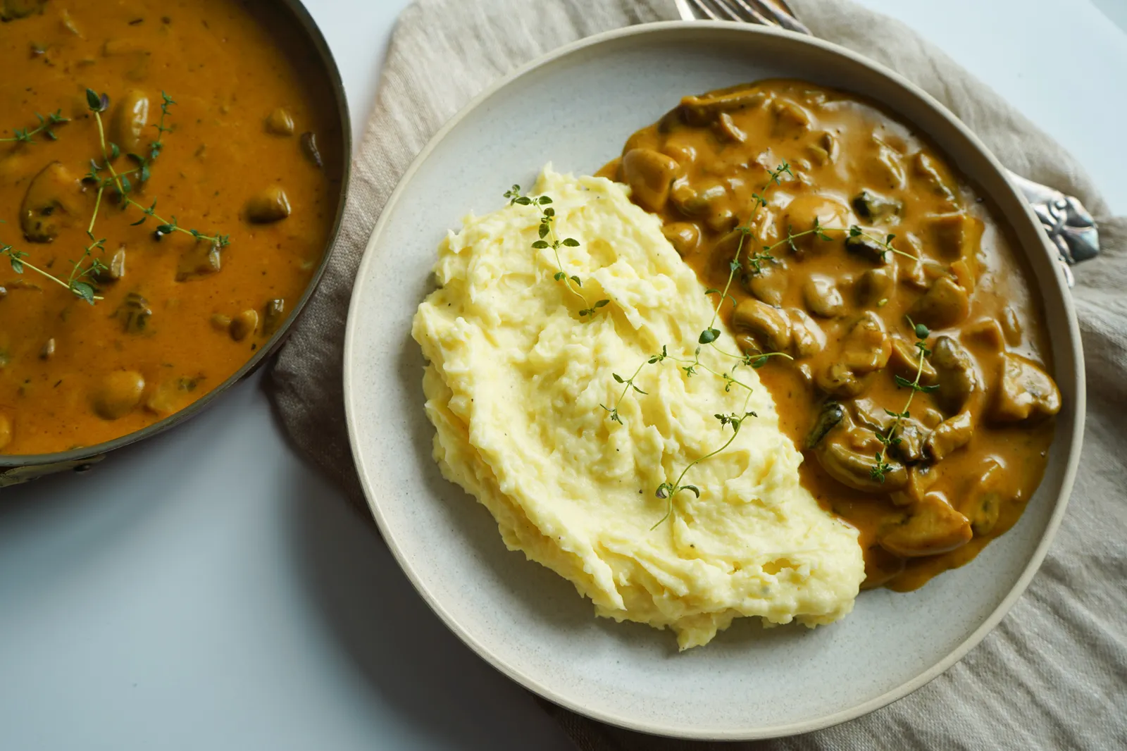 Svampegryde med whiskysauce