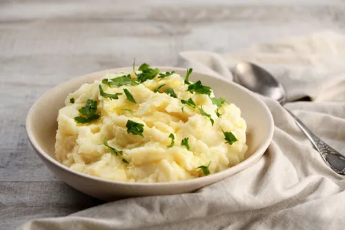 Kartoffelmos med sort trøffel og fleur de sel