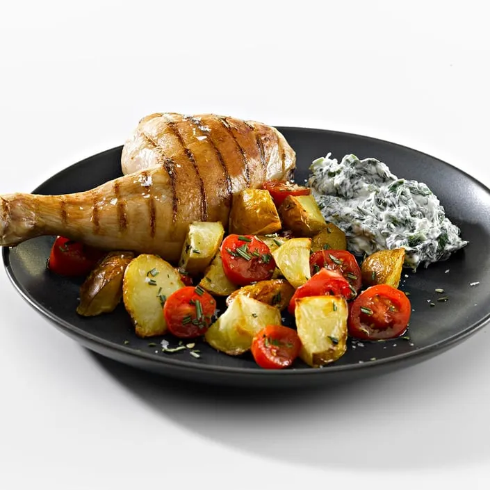 Grillede kyllingelår med kartoffelsalat