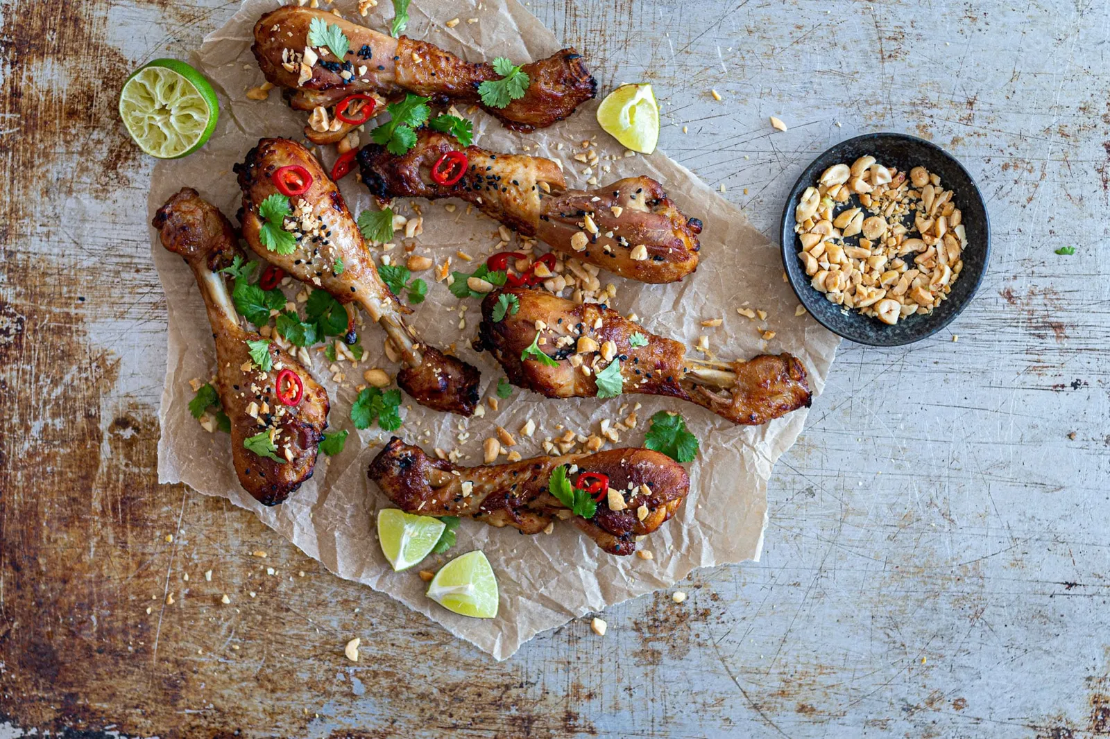 Kyllingelår med ingefær og peanuts