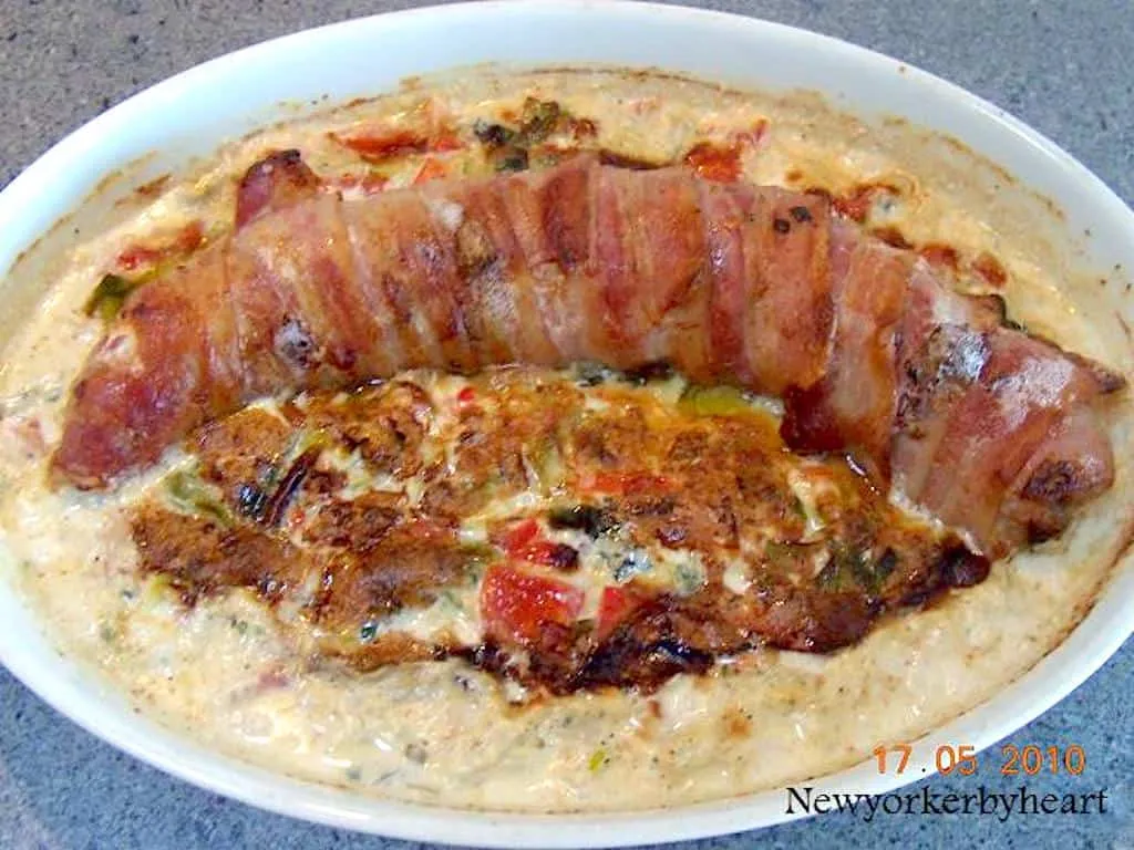 Svinemørbrad med bacon i gorgonzolasauce
