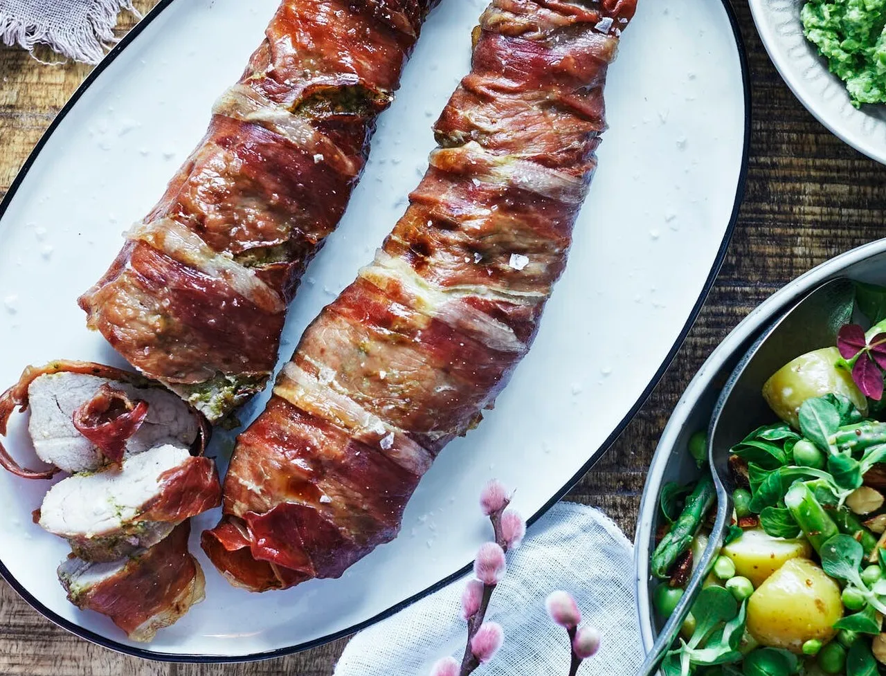 Svinemørbrad med parmaskinke